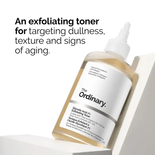 The Ordinary Glycolic Acid 7% Exfoliating Toner targeting dullness and texture