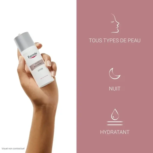 Eucerin Anti-Pigment Soin de Nuit pour tous types de peau, hydratant et réparateur.