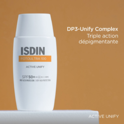Crème ISDIN Fotoultra 100 Active Unify avec DP3-Unify Complex triple action dépigmentante.