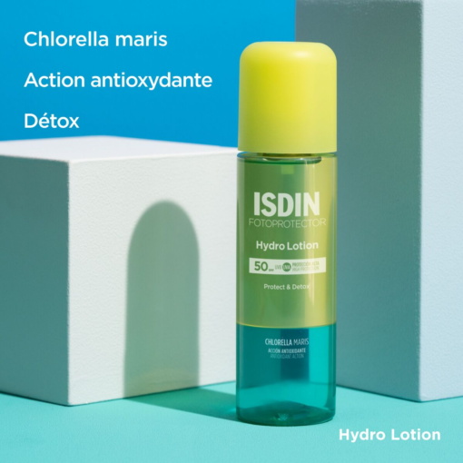 ISDIN Hydro Lotion avec Chlorella Maris et action antioxydante.