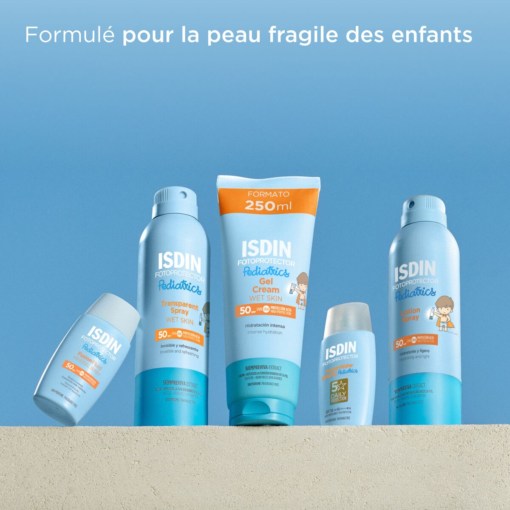 Gamme complète des produits solaires ISDIN Fotoprotector Pediatrics.