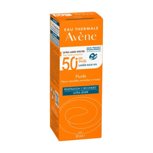 Boîte du fluide solaire Avène SPF 50+ très haute protection.