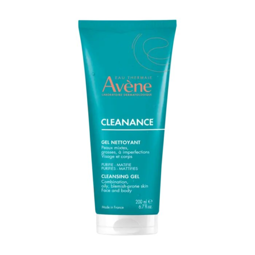 Tube de gel nettoyant Avène Cleanance 200 ml pour peaux mixtes à grasses.