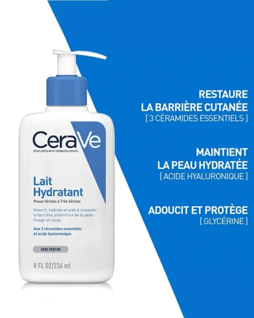 CeraVe Lait Hydratant avec acide hyaluronique et 3 céramides essentiels