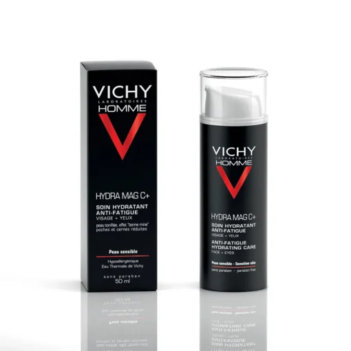 Vichy Homme Hydra Mag C+ Soin Hydratant Anti-Fatigue avec boîte et flacon